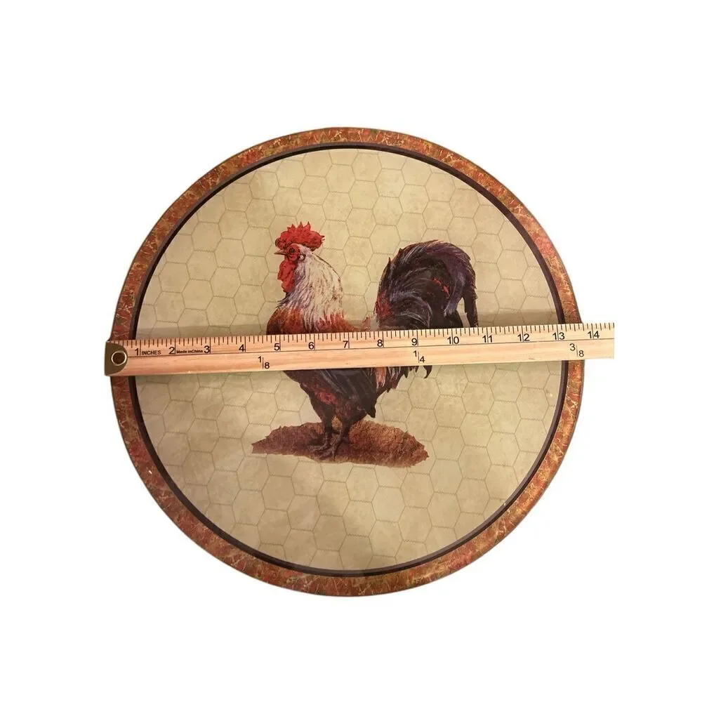 Rooster Decor lazy Susan vase and cherry tree